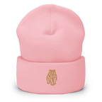 SPIRIT OF THE BEAR – Umgeschlagener Beanie mit Bären-Stick – Produktansicht