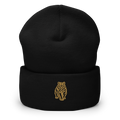 SPIRIT OF THE BEAR – Umgeschlagener Beanie mit Bären-Stick – Produktansicht