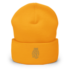 SPIRIT OF THE BEAR – Umgeschlagener Beanie mit Bären-Stick – Produktansicht