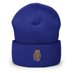 SPIRIT OF THE BEAR – Umgeschlagener Beanie mit Bären-Stick – Produktansicht
