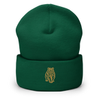SPIRIT OF THE BEAR – Umgeschlagener Beanie mit Bären-Stick – Produktansicht