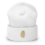 SPIRIT OF THE BEAR – Umgeschlagener Beanie mit Bären-Stick – Produktansicht