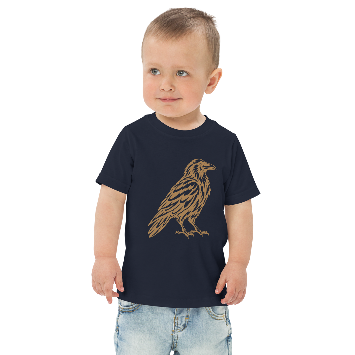 SPIRIT OF THE RAVEN – Kleinkinder Jersey-T-Shirt mit Rabenprint – Produktansicht