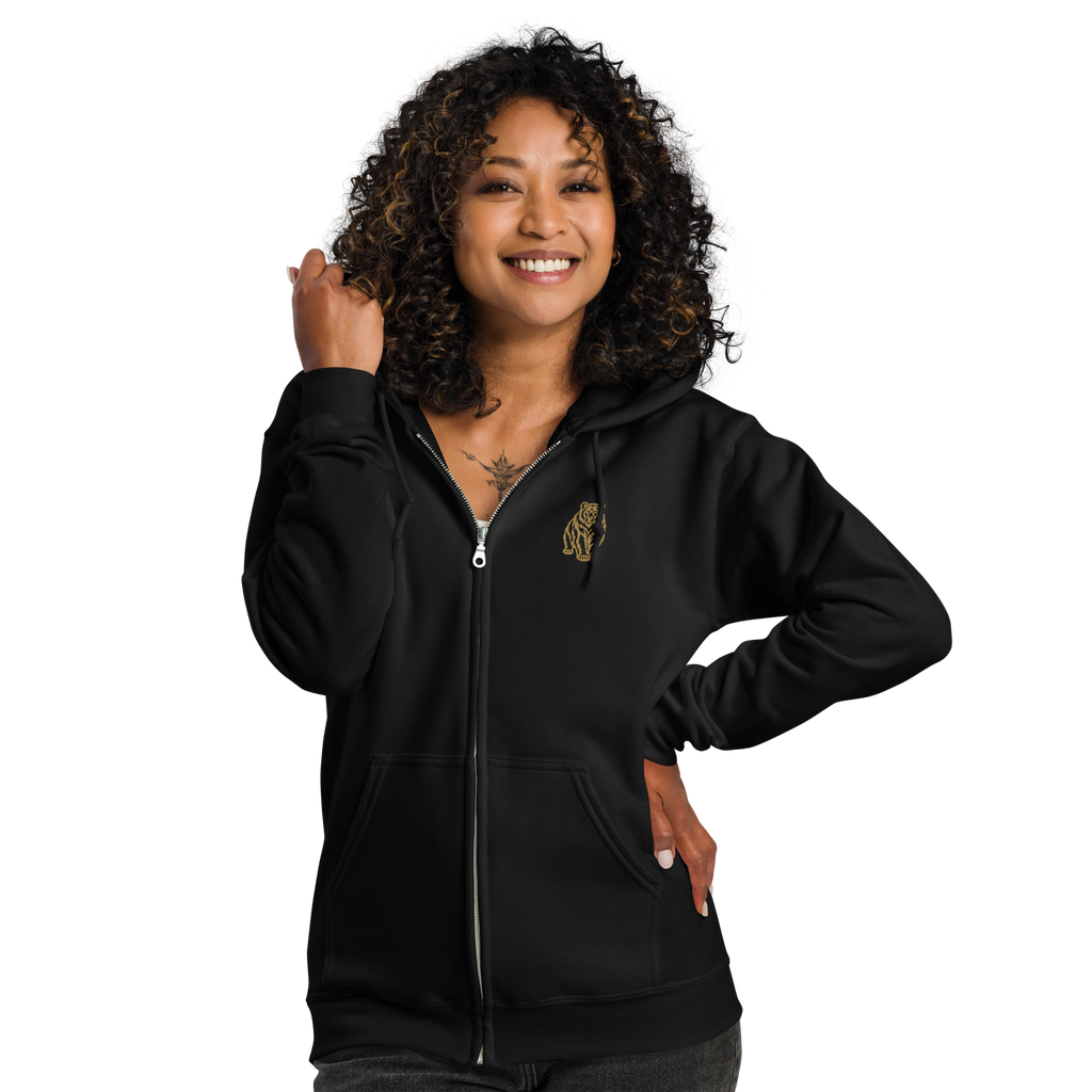 SPIRIT OF THE BEAR – Zip-Hoodie mit Bären-Stickerei – Produktansicht