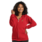 SPIRIT OF THE RAVEN – Zip-Hoodie mit Raben-Stickerei – Produktansicht
