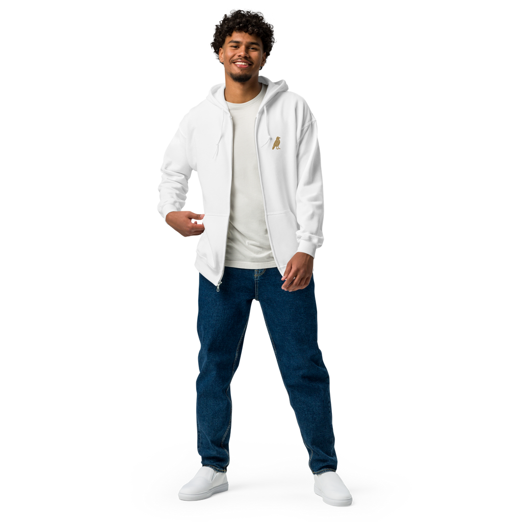 SPIRIT OF THE RAVEN – Zip-Hoodie mit Raben-Stickerei – Produktansicht
