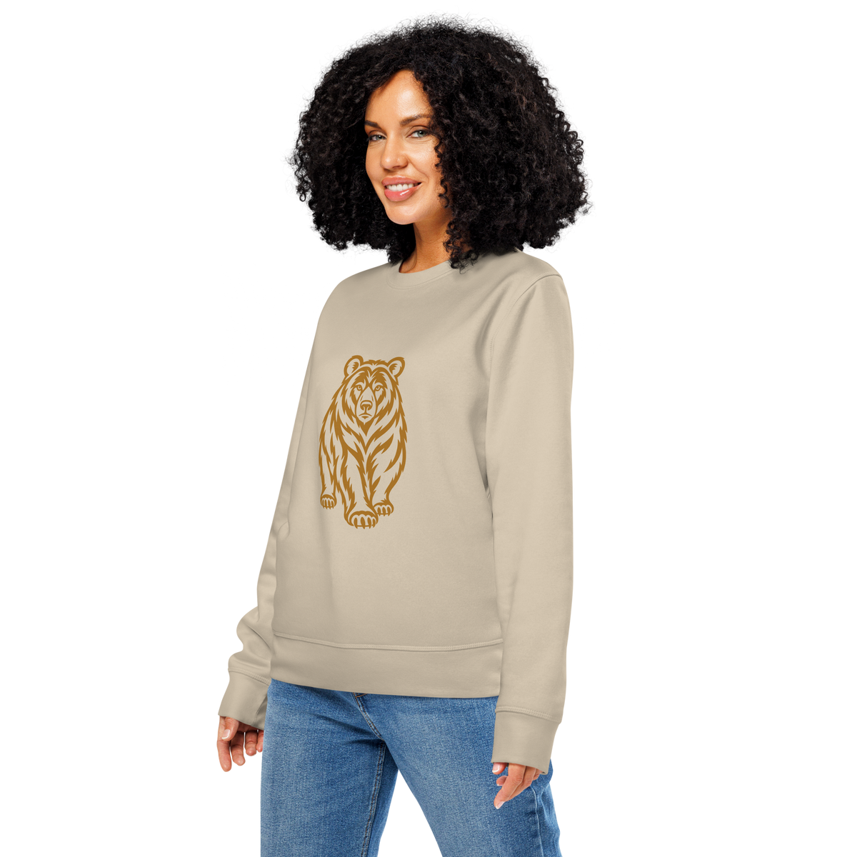 SPIRIT OF THE BEAR – Unisex Bio-Sweatshirt mit Bärenprint – Produktansicht