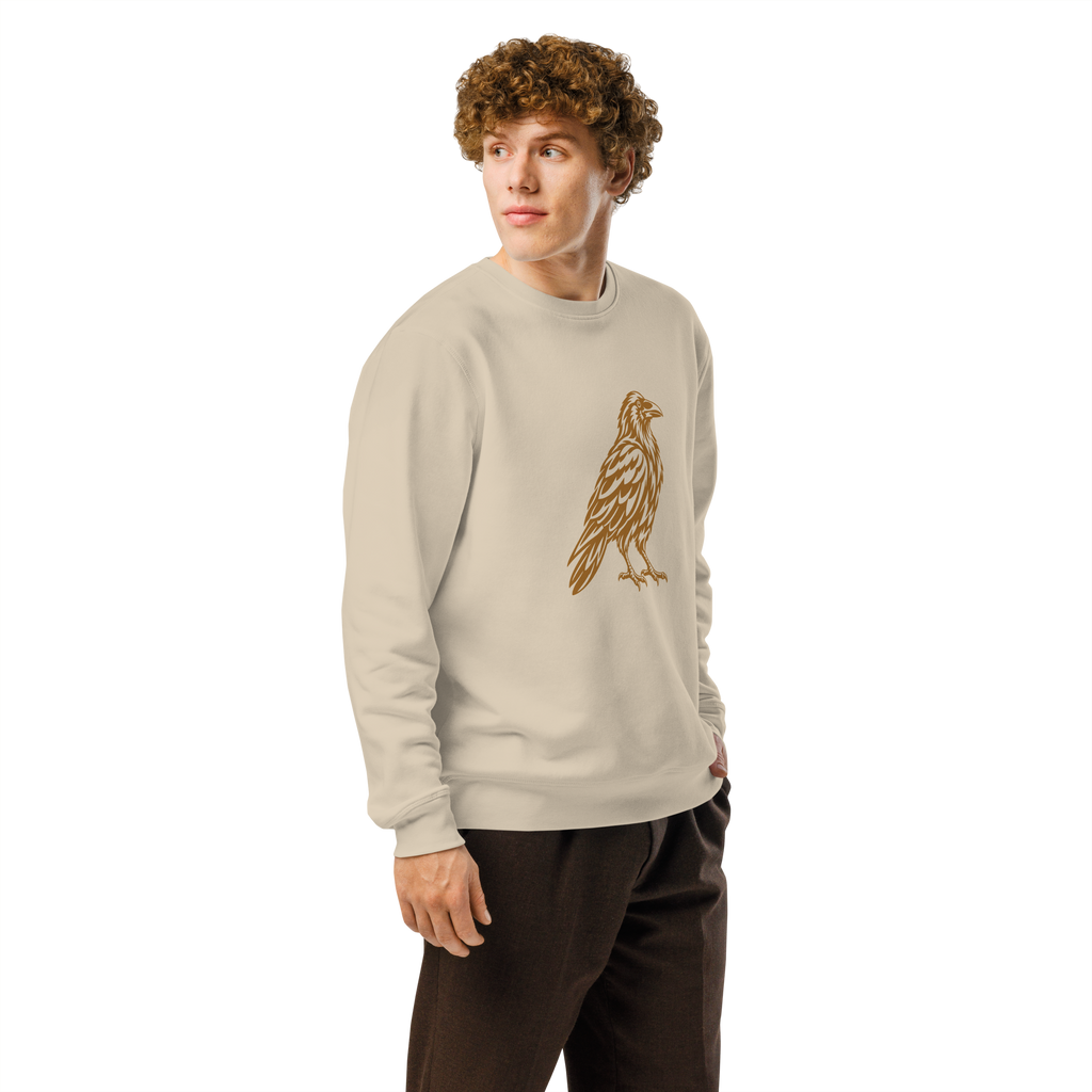 SPIRIT OF THE RAVEN – Unisex Bio-Sweatshirt mit Rabenprint – Produktansicht