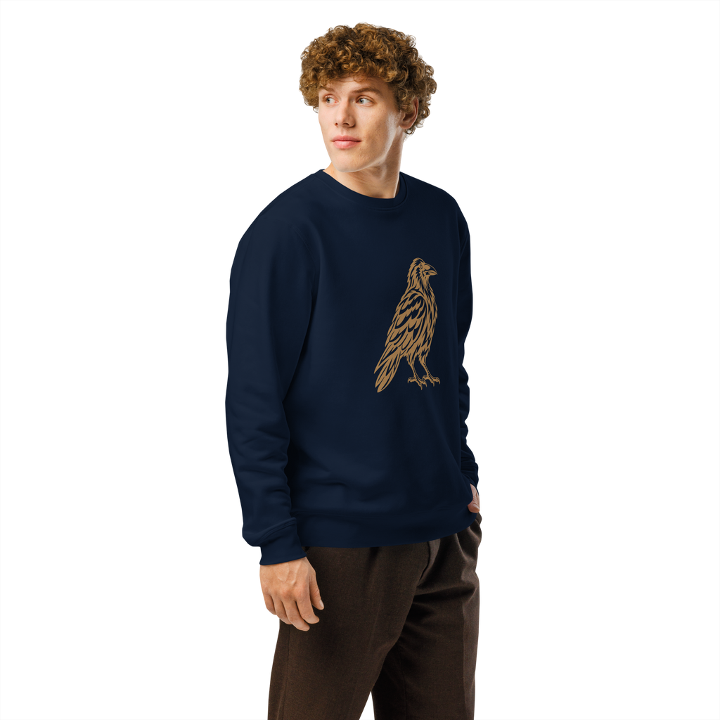 SPIRIT OF THE RAVEN – Unisex Bio-Sweatshirt mit Rabenprint – Produktansicht