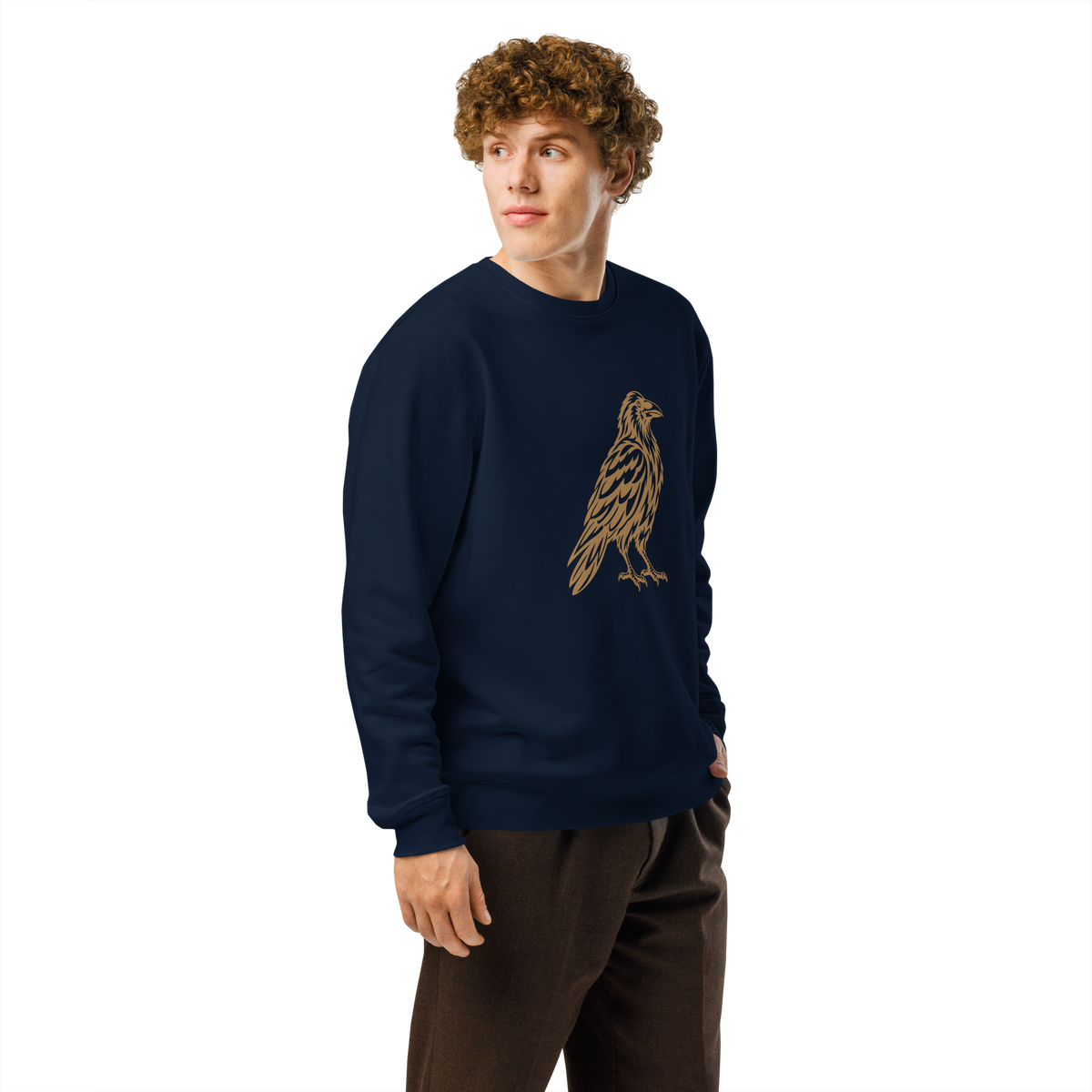 SPIRIT OF THE RAVEN – Unisex Bio-Sweatshirt mit Rabenprint – Produktansicht