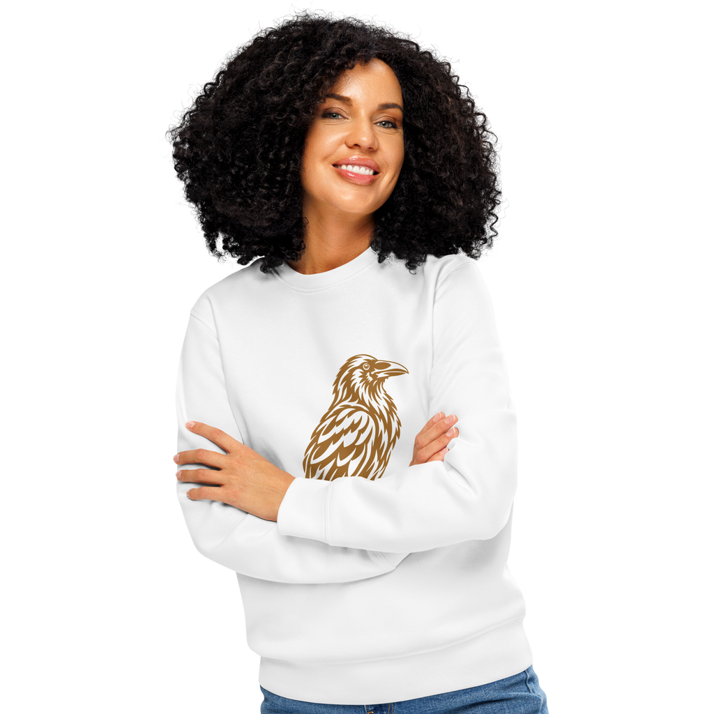 SPIRIT OF THE RAVEN – Unisex Bio-Sweatshirt mit Rabenprint – Produktansicht