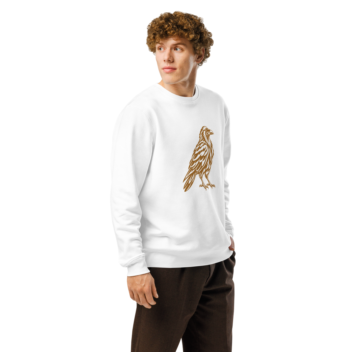 SPIRIT OF THE RAVEN – Unisex Bio-Sweatshirt mit Rabenprint – Produktansicht