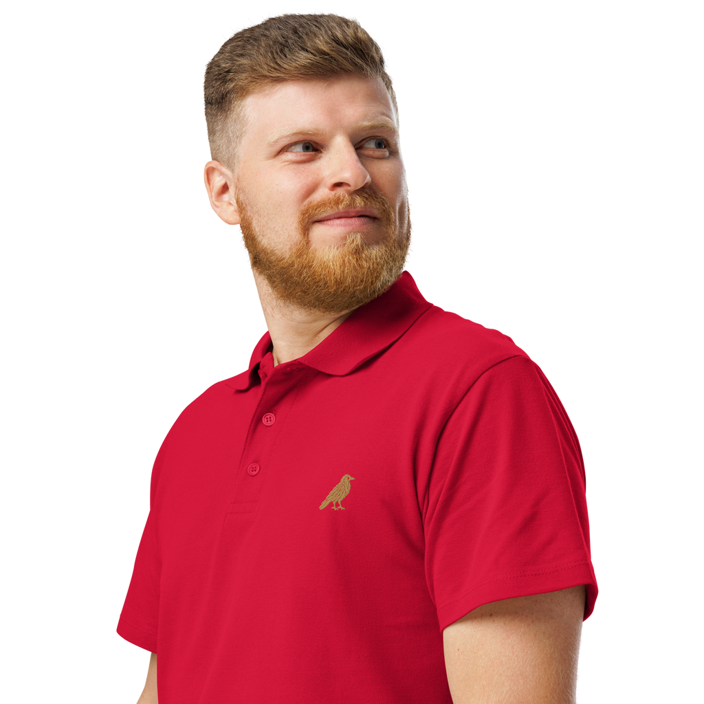 SPIRIT OF THE RAVEN – Herren-Poloshirt mit Raben-Stickerei – Produktansicht