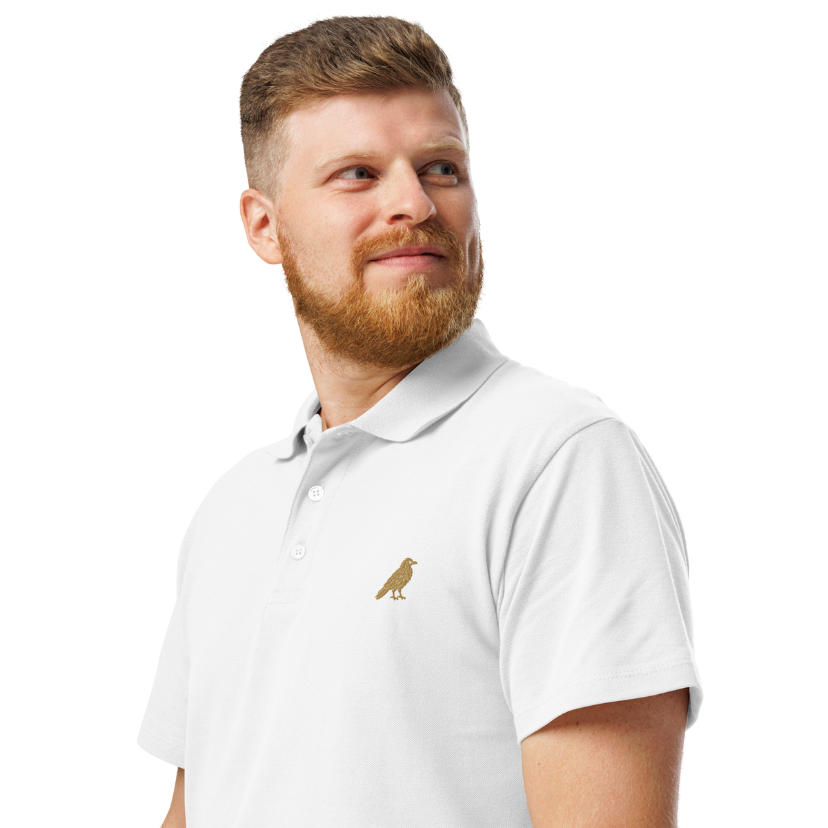 SPIRIT OF THE RAVEN – Herren-Poloshirt mit Raben-Stickerei – Produktansicht