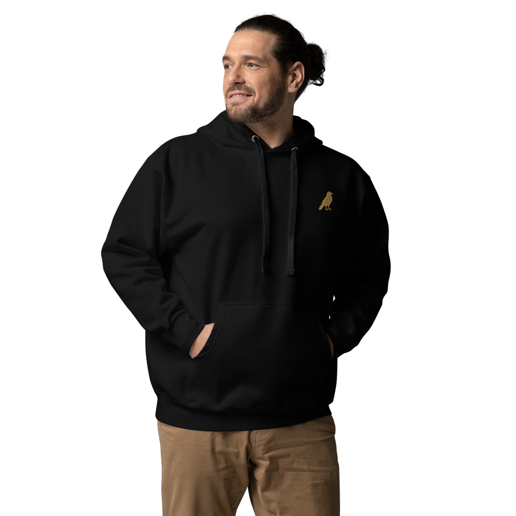 SPIRIT OF THE RAVEN – Premium Hoodie mit Raben-Stickerei – Produktansicht