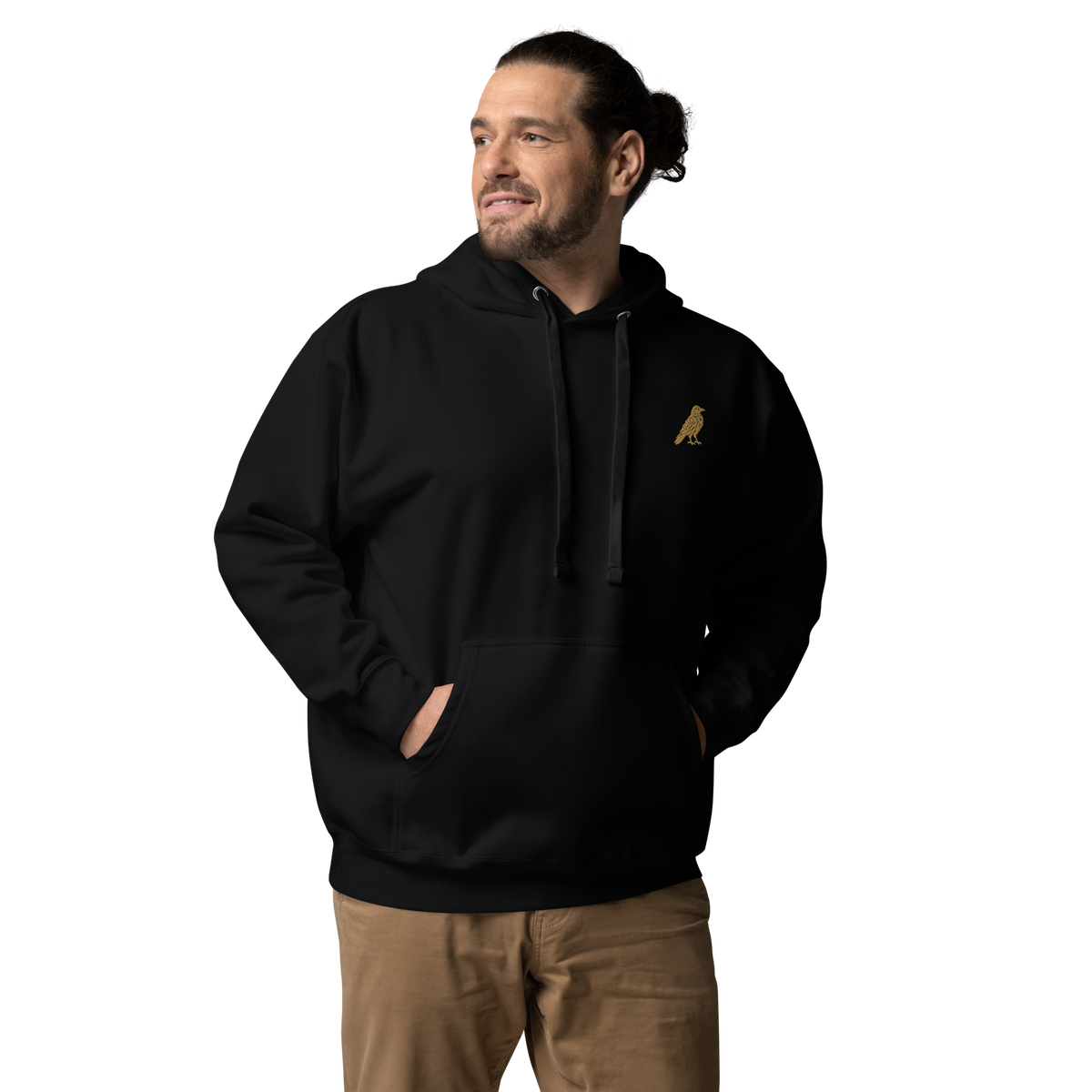 SPIRIT OF THE RAVEN – Premium Hoodie mit Raben-Stickerei – Produktansicht
