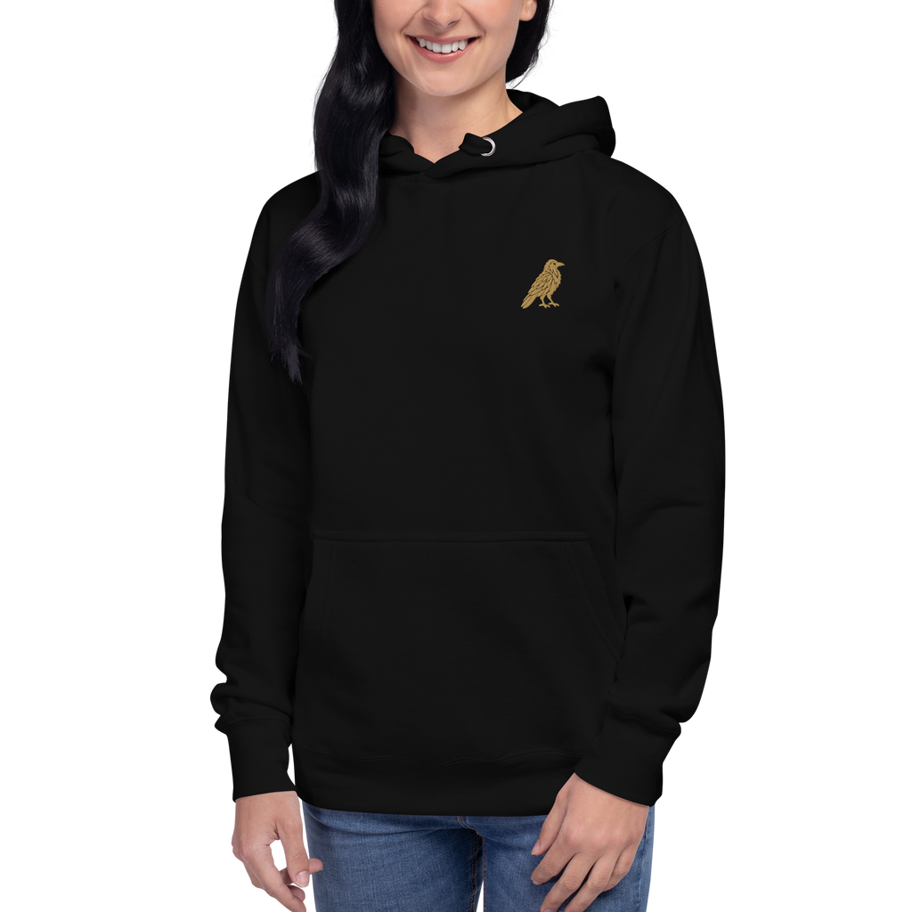 SPIRIT OF THE RAVEN – Premium Hoodie mit Raben-Stickerei – Produktansicht