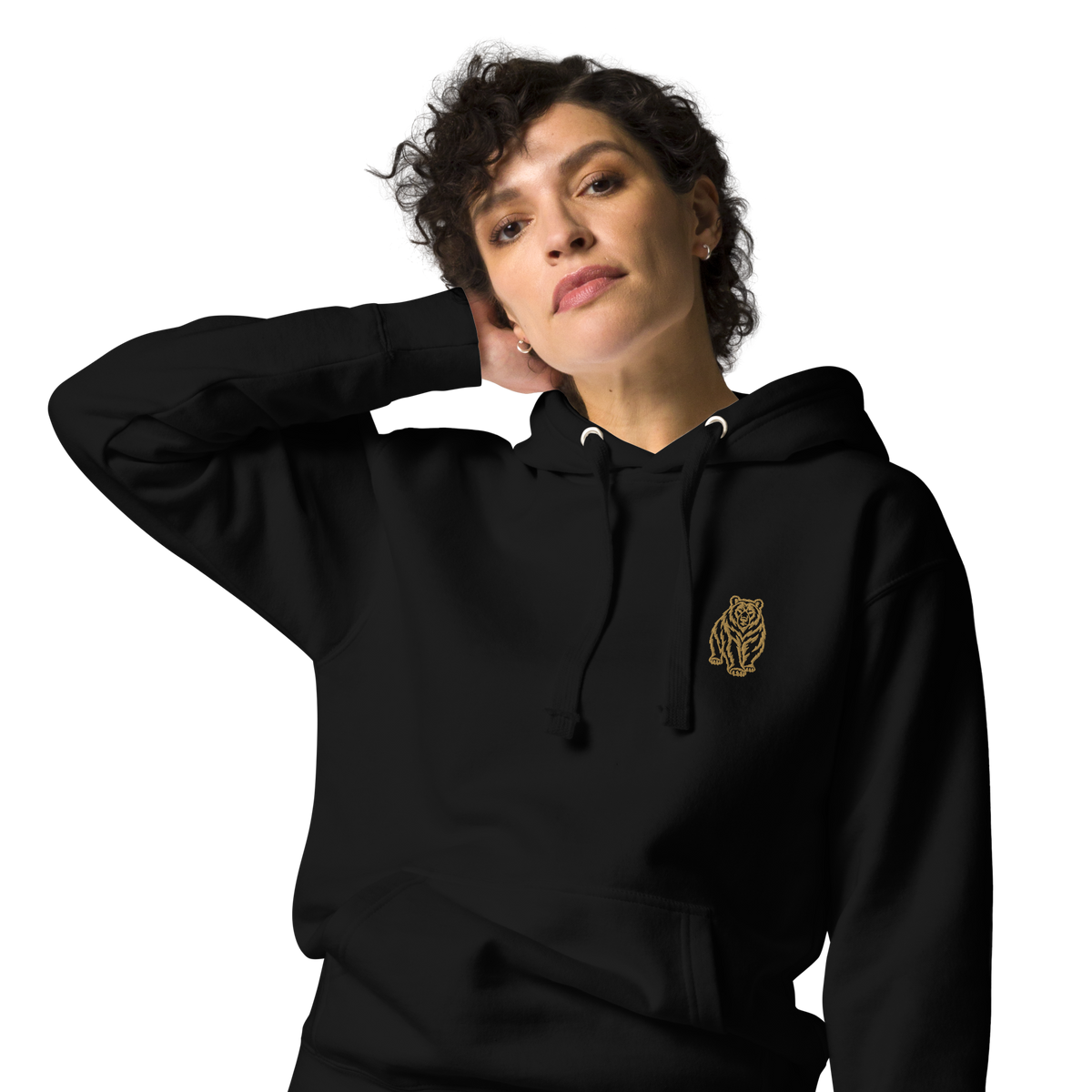 SPIRIT OF THE BEAR – Premium Hoodie mit Bären-Stickerei – Produktansicht